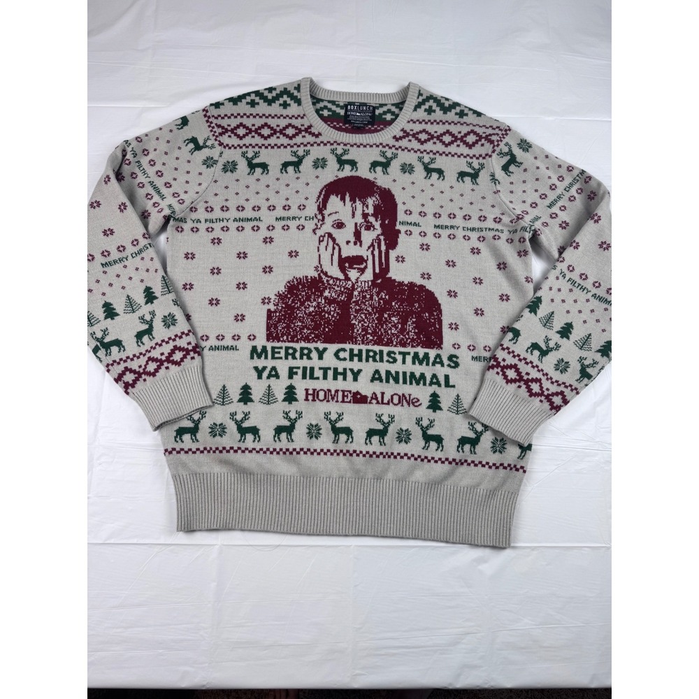 Box Lunch Home Alone Merry Christmas Ya Filthy Animal Sweater Mens XL Holiday
